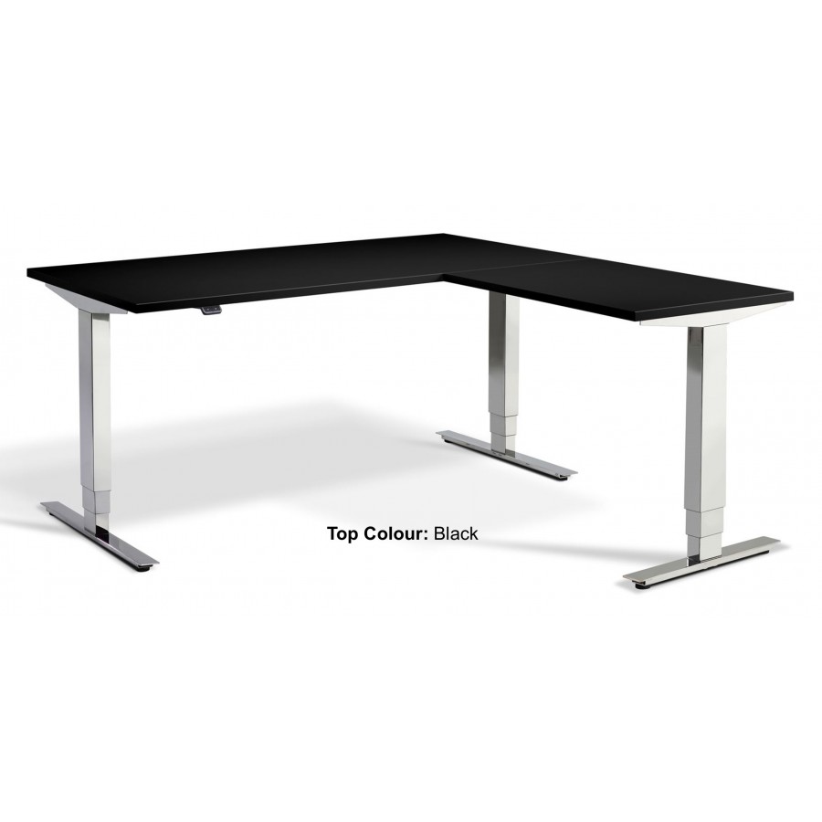 Cromo Corner Triple Motor Chrome Height Adjustable Desk